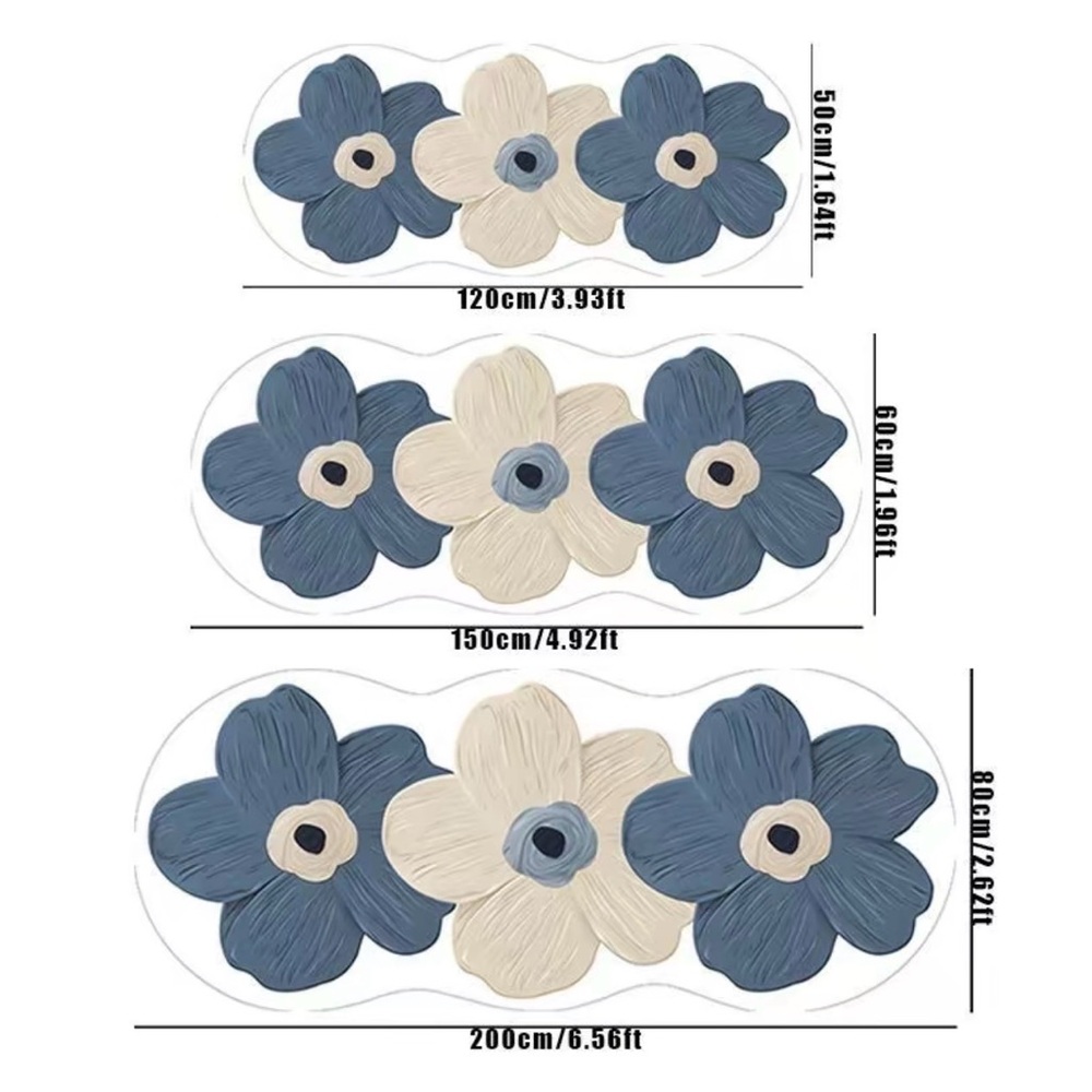 Abstract Floral Print Carpet Rug Non-Slip Plush New Boutique - Picture 4 of 4